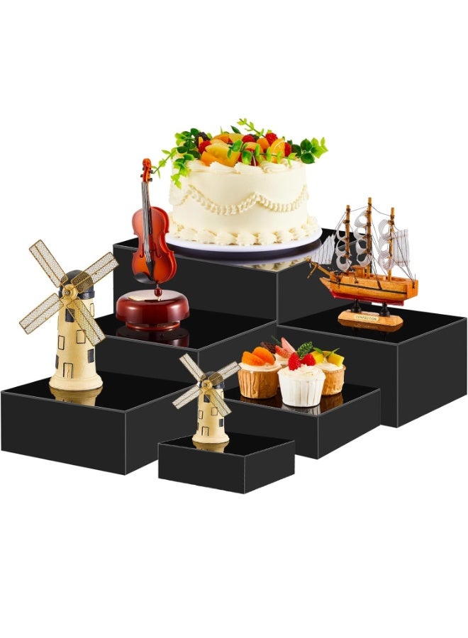 Set of 6 Buffet Risers, Food Display Risers for Party, White Dessert Stands, Cube Display Boxes for Party, Wedding