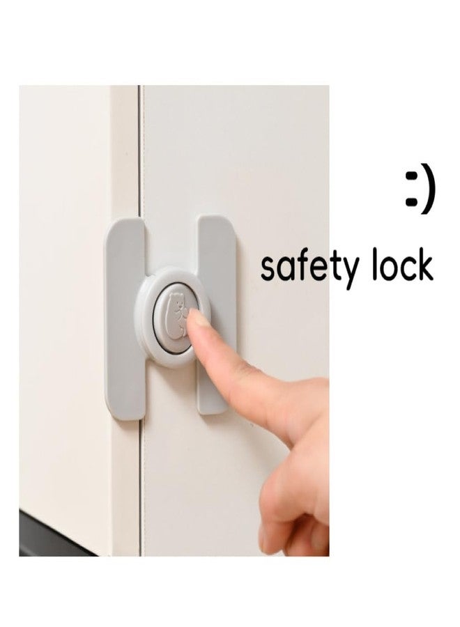 VIHAX Furniture Anti-Open Child Safety Drawer, Refrigerator, Water Dispenser Lock(4pcs) (Grey) - Image 4
