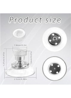 Generic 12pcs Thread Suction Cup, Window Suction Cup Hooks with M4 Metal Screw Rods and Nuts Heavy Duty Clear PVC Sucker Pads Strong Adhesive Suction Holder for Bathroom Wall Door Glass Car Shade(25mm)  - Image 5