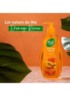 Nyle Naturals Damage Repair Shampoo 400 Ml | Hair Repairing Shampoo With Papaya, Hibiscus, & Shikakai | Ph Balanced & Paraben Free Gentle & Soft Shampoo For Women & Men  - Image 2