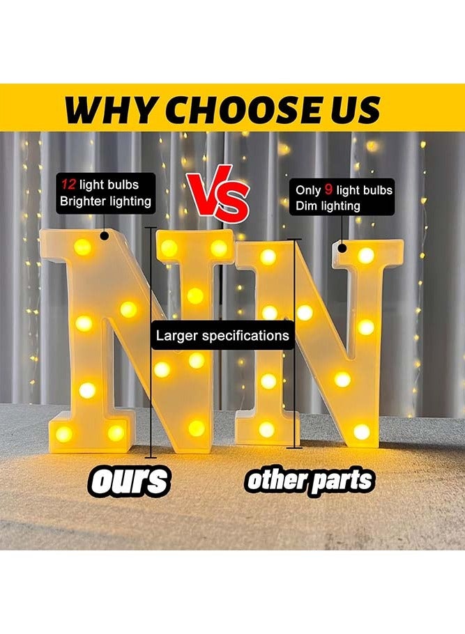 N Letter Battery Powered Free Standing Hanging Eye-catching LED Light White 22x18x4.5cm - Image 5