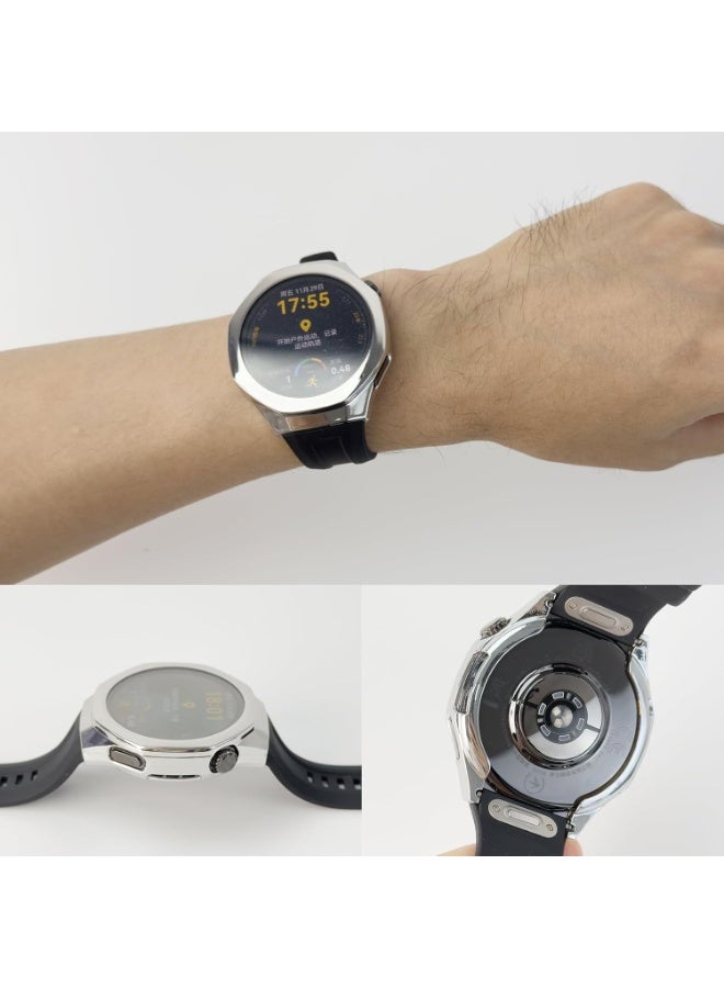 HUAWEI WATCH GT 5 Pro 46mm Case, Case with Screen Protector, Soft TPU Full Coverage Screen Cover Case, [Touch Sensitive] [Scratch-Resistant] [HD Clear] [Full Protection]-Silver - Image 3