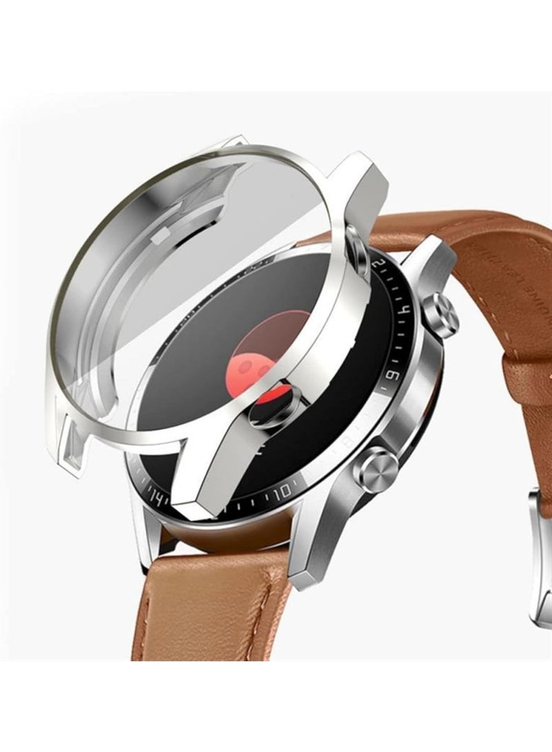 HUAWEI WATCH GT 5 Pro 46mm Case, Case with Screen Protector, Soft TPU Full Coverage Screen Cover Case, [Touch Sensitive] [Scratch-Resistant] [HD Clear] [Full Protection]-Silver - Image 4