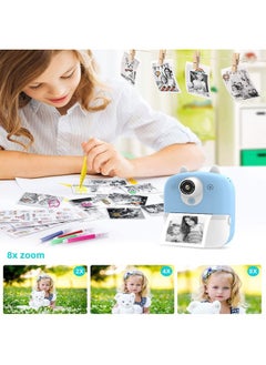 Generic Dinosaur Children Polonoid Cartoon Digital Printing Camera Photographable Printable Thermal Small SLR Toy-Color:P3 Dinosaur Printing Camera  + 64gh Card + Print Thermal Paper  - Image 4