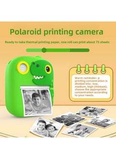 Generic Dinosaur Children Polonoid Cartoon Digital Printing Camera Photographable Printable Thermal Small SLR Toy-Color:P3 Dinosaur Printing Camera  + 64gh Card + Print Thermal Paper  - Image 3