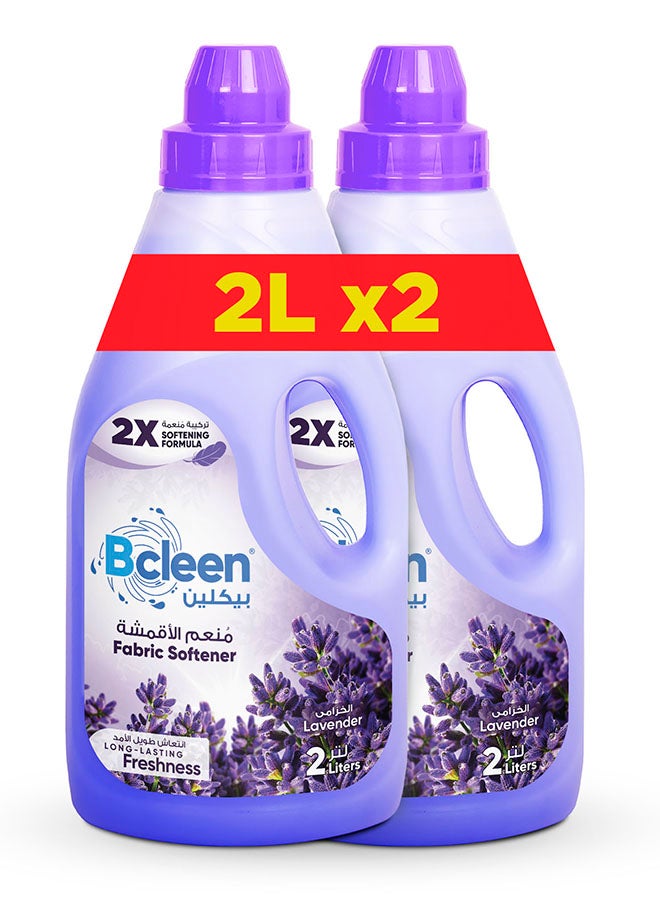 Bcleen Fabric Softener, Lavender Scent, for long lasting fragrance,2L (OFFER PACK 2L X 2) - Image 1
