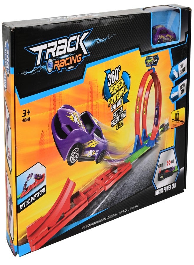 Goyal's Track Racing Car Toy Set for Kids 3+ | 360 Degree Loop Racing Track with Launcher Jump Ramp Inertia Power Car | High Speed Action Stunt Toy (Double Loop Track Racer) - Image 3