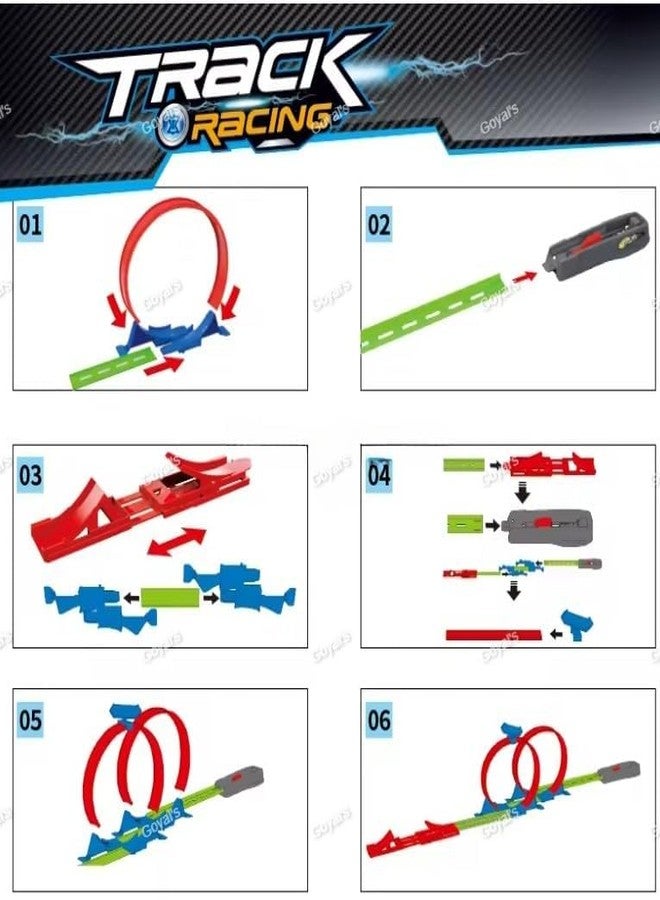 Goyal's Track Racing Car Toy Set for Kids 3+ | 360 Degree Loop Racing Track with Launcher Jump Ramp Inertia Power Car | High Speed Action Stunt Toy (Double Loop Track Racer) - Image 4