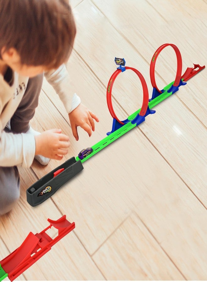 Goyal's Track Racing Car Toy Set for Kids 3+ | 360 Degree Loop Racing Track with Launcher Jump Ramp Inertia Power Car | High Speed Action Stunt Toy (Double Loop Track Racer) - Image 2