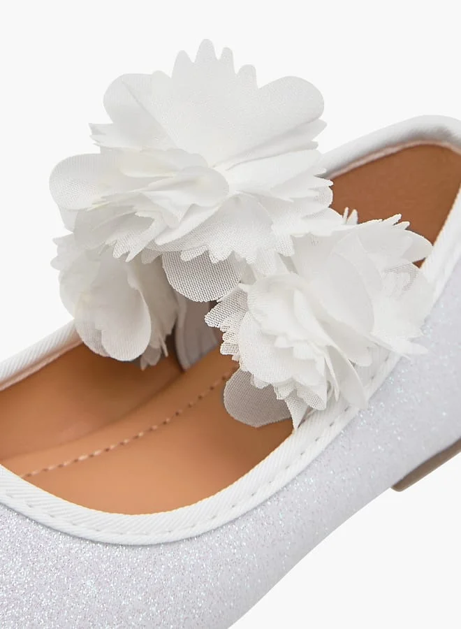 Flora Bella By Shoexpress Girls Embellished Ballerina Shoes With Elasticated Strap