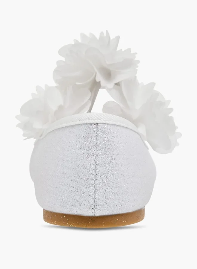 Flora Bella By Shoexpress Girls Embellished Ballerina Shoes With Elasticated Strap