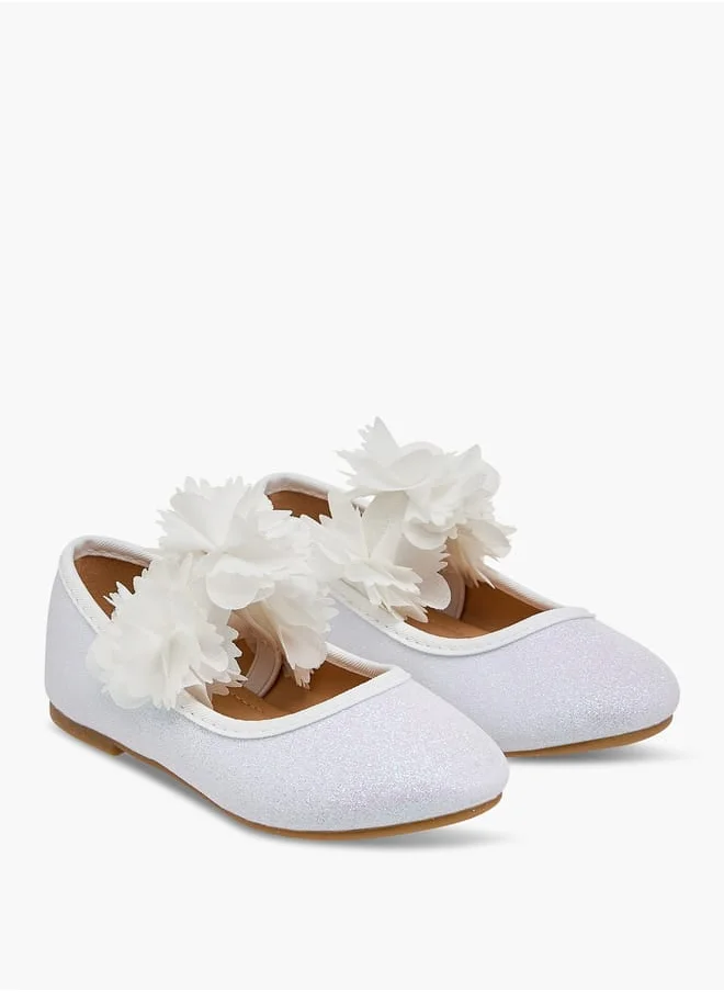 Flora Bella By Shoexpress Girls Embellished Ballerina Shoes With Elasticated Strap