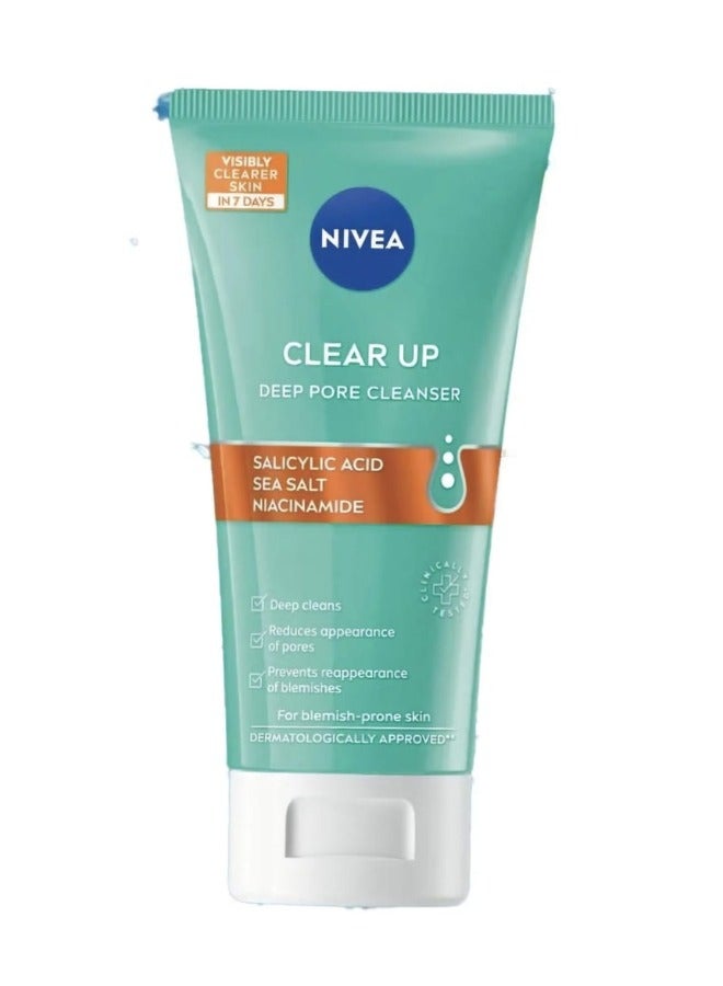 Nivea Clear Up Face Wash Deep Pore Cleanse150 Ml - Image 1