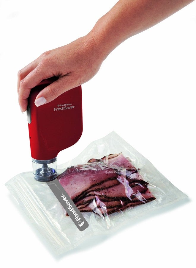 فود سيفر جهاز FoodSaver لتغليف الطعام بالتفريغ الهوائي FSFRSH0053، نظام FreshSaver المحمول للتغليف، أحمر - Image 1