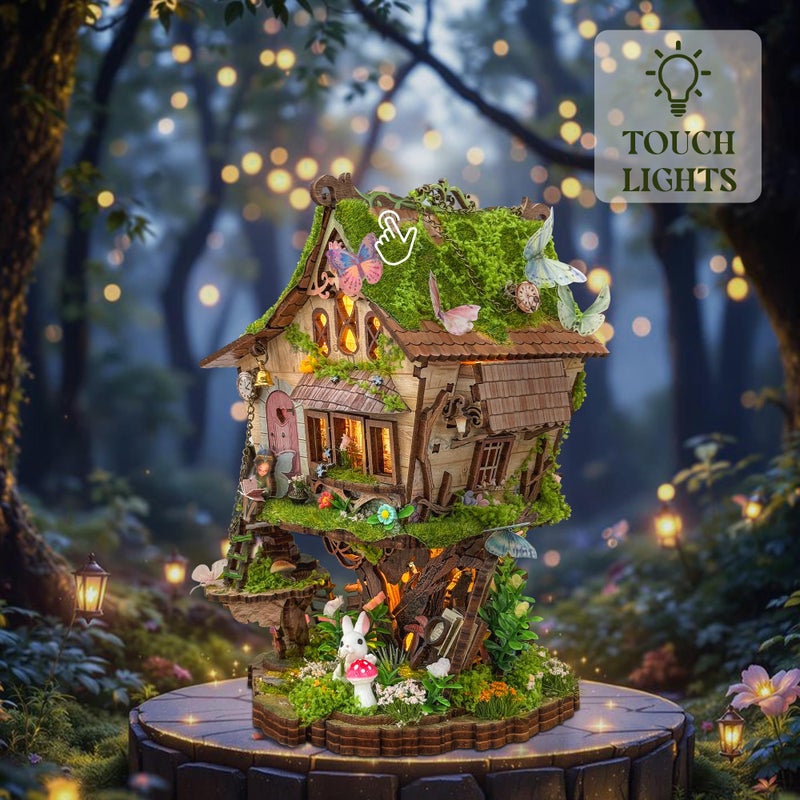 Miggley Book Nook for Adults, Booknook DIY Miniature House Kit, 3D Wooden Puzzles Bood Gifts for Book Lovers Women Friends - Rowan's Tree House - Image 2