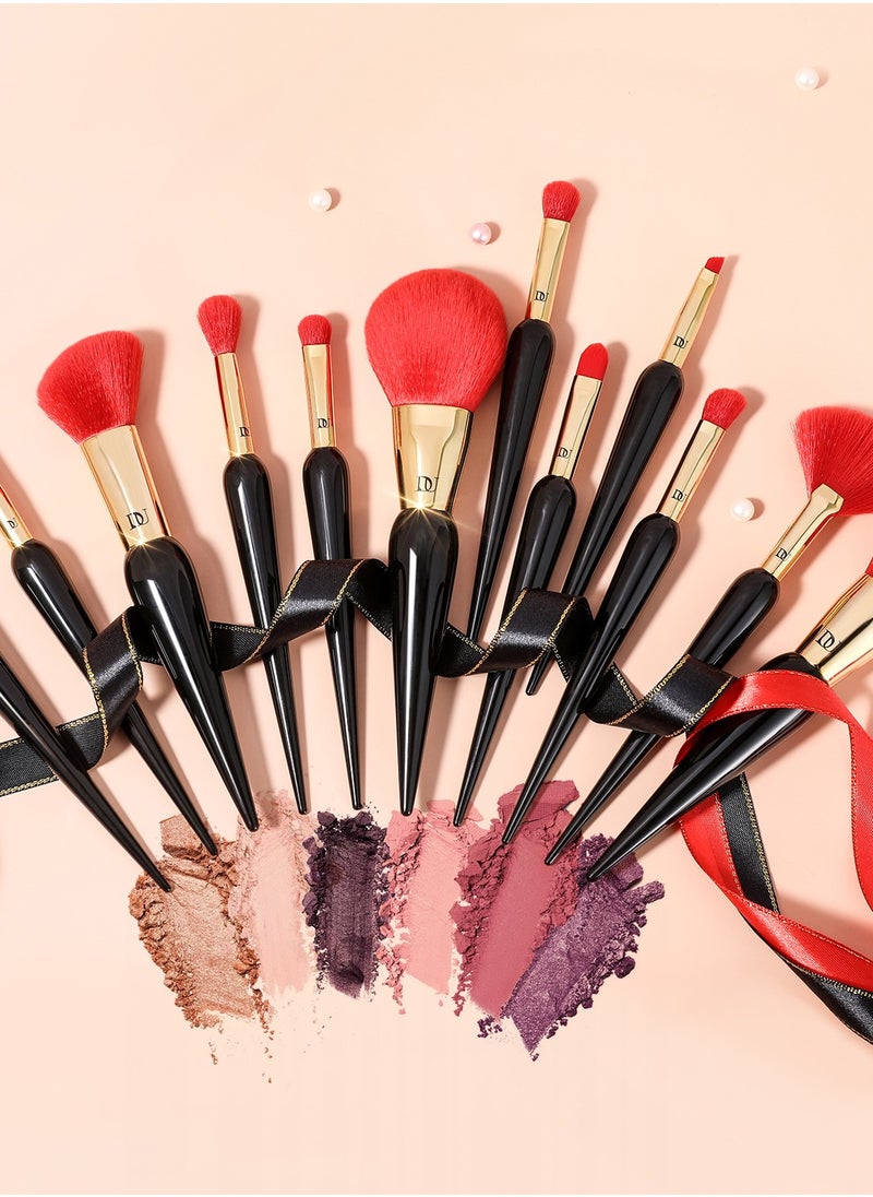 DUcare Makeup Brushes 12Pcs The Queen Series Makeup Brush set Premium Gifts Kabuki Foundation Blending Face Powder Blush Concealers Eye Shadows Brushes  - Image 3