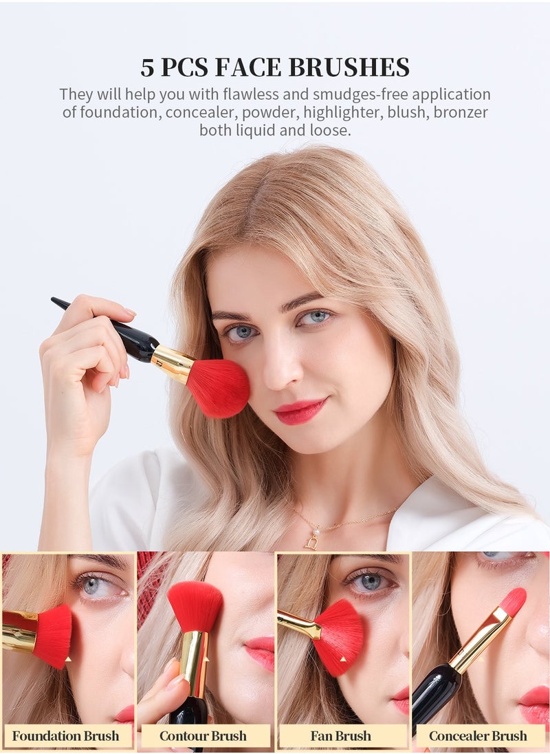 Makeup Brushes 12Pcs The Queen Series Makeup Brush set Premium Gifts Kabuki Foundation Blending Face Powder Blush Concealers Eye Shadows Brushes