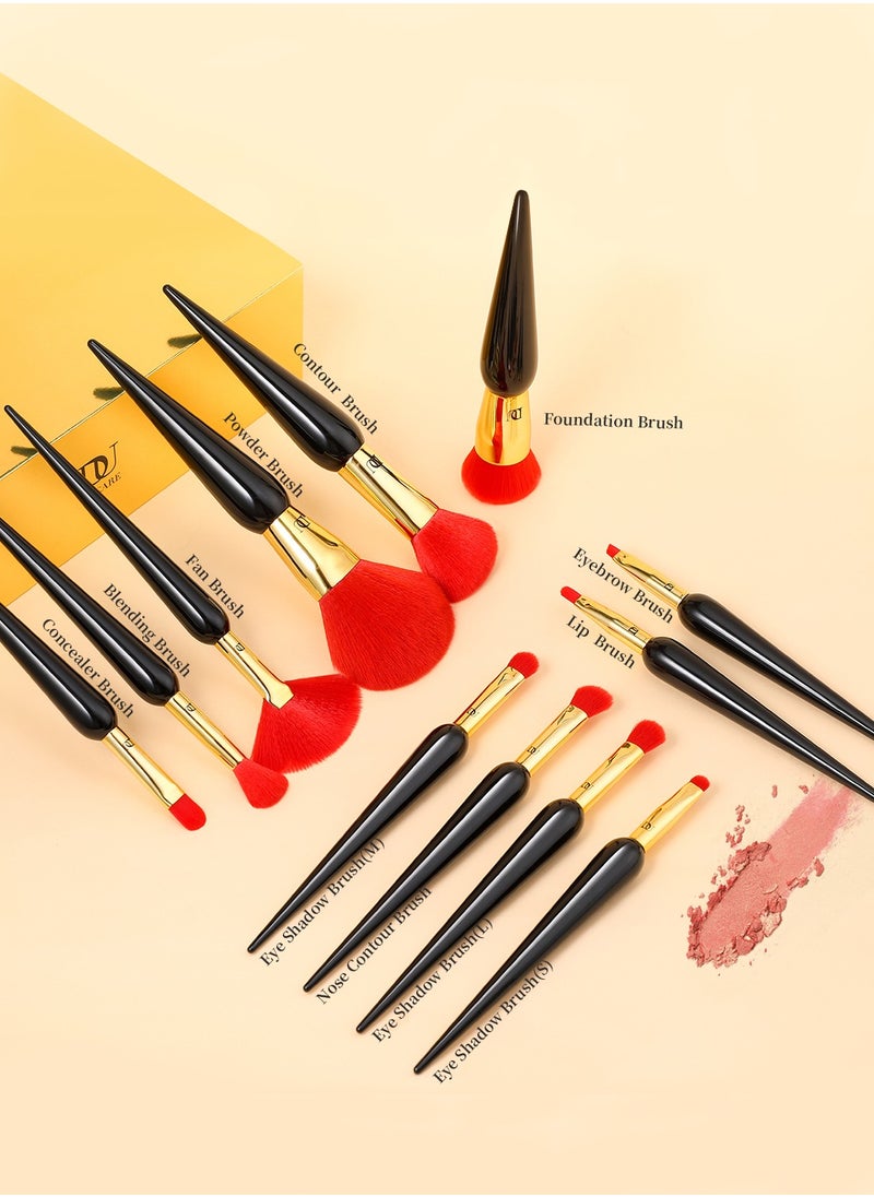 Makeup Brushes 12Pcs The Queen Series Makeup Brush set Premium Gifts Kabuki Foundation Blending Face Powder Blush Concealers Eye Shadows Brushes