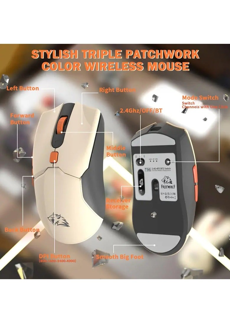 Wireless Gaming Keyboard and Mouse Combo - Dual Wireless/2.4G RGB Backlit Mechanical Keyboard with Smart Display and Knob, 4000 DPI Optical Gaming Mouse, Rechargeable Lithium Polymer Battery, PC/Lap - Image 4