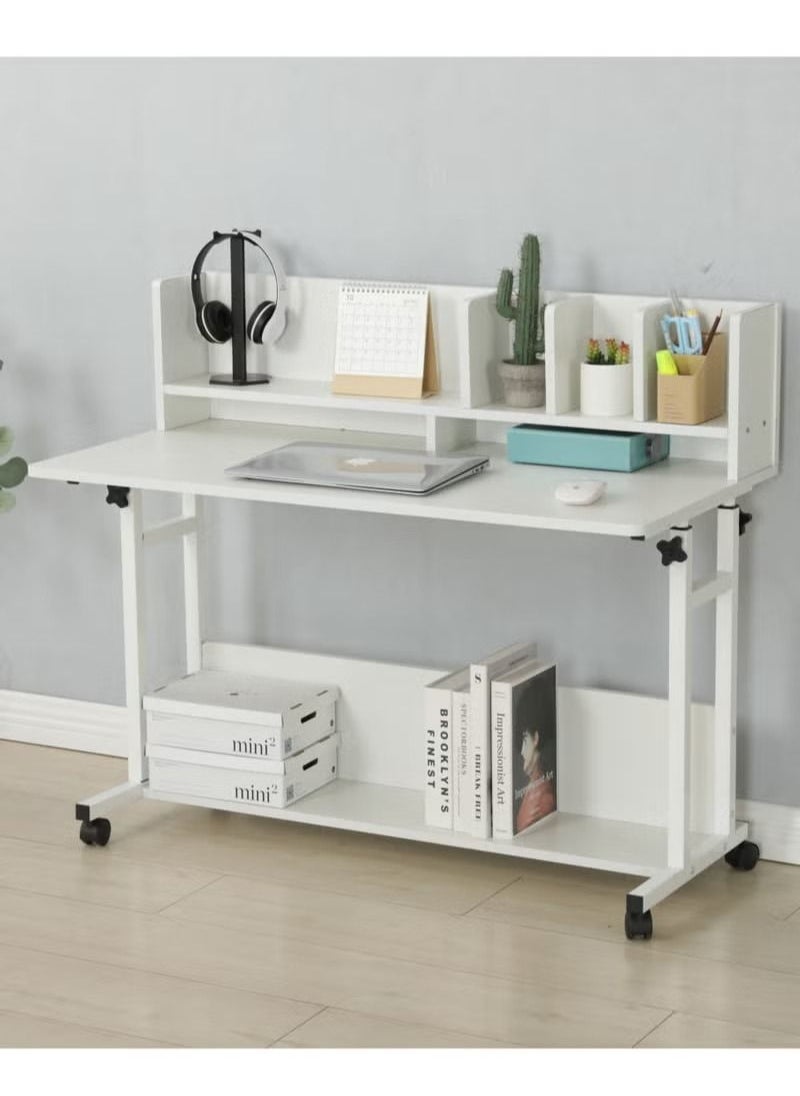AGD - Adjustable Height Kids Study Desk with Hutch Bookshelf White - Image 1