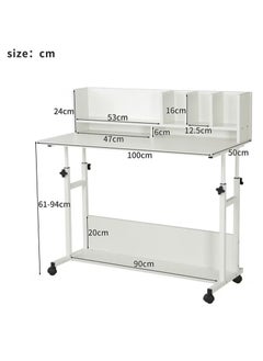 AGD Adjustable Height Kids Study Desk with Hutch Bookshelf White  - Image 3