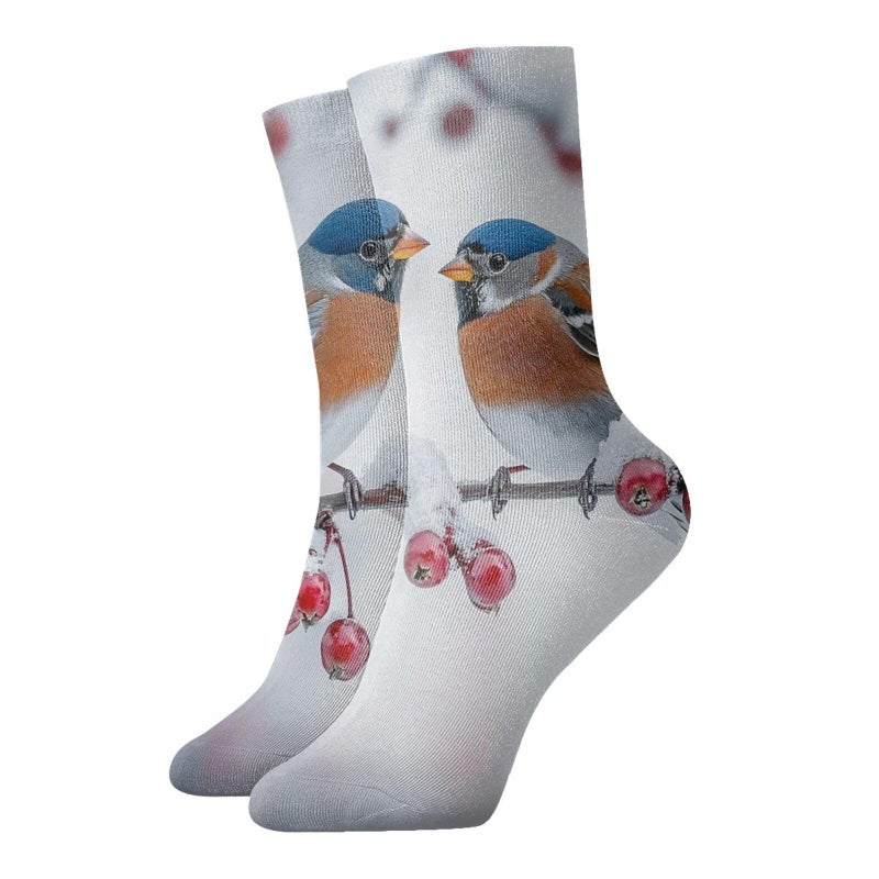 Winter Bird Crew Socks Soft Warm Breathable Unisex Boot Socks - Image 2