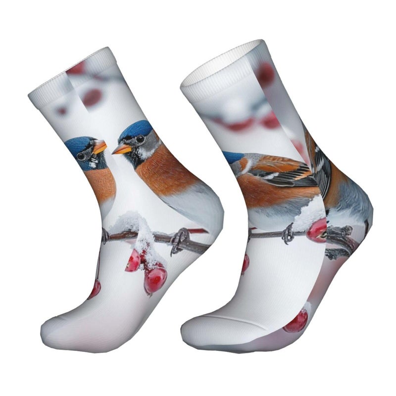 Winter Bird Crew Socks Soft Warm Breathable Unisex Boot Socks - Image 5