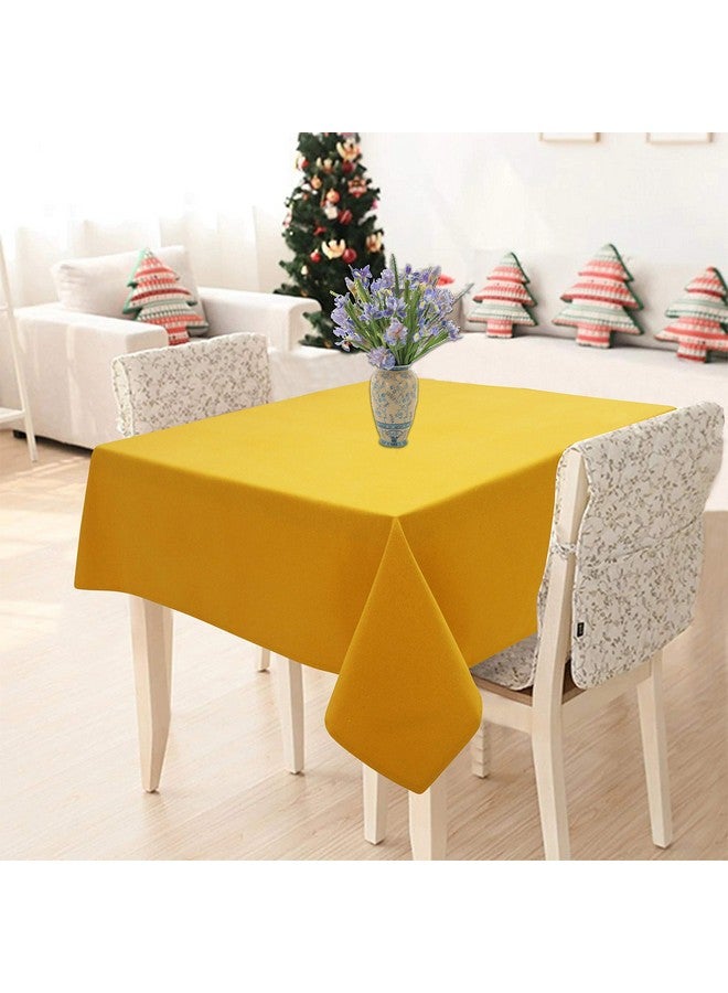 Airwill 100% Cotton Solid Pattern 2 Seater Square Table Cover Sized, 36x36 inches (Yellow, Pack of 1) - Image 1