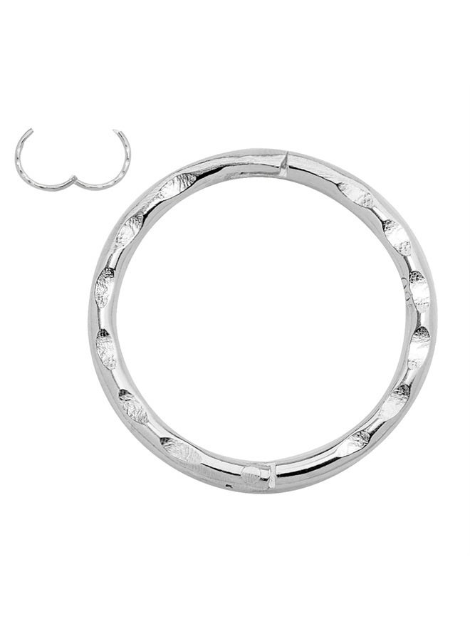 365 Sleepers 365 SLEEPERS Sterling Silver Faceted Hinged Hoop Sleeper Earrings - Hand Made In Australia - Nickel Free Hypoallergenic - 8mm - 10mm - 12mm - 14mm - Image 1