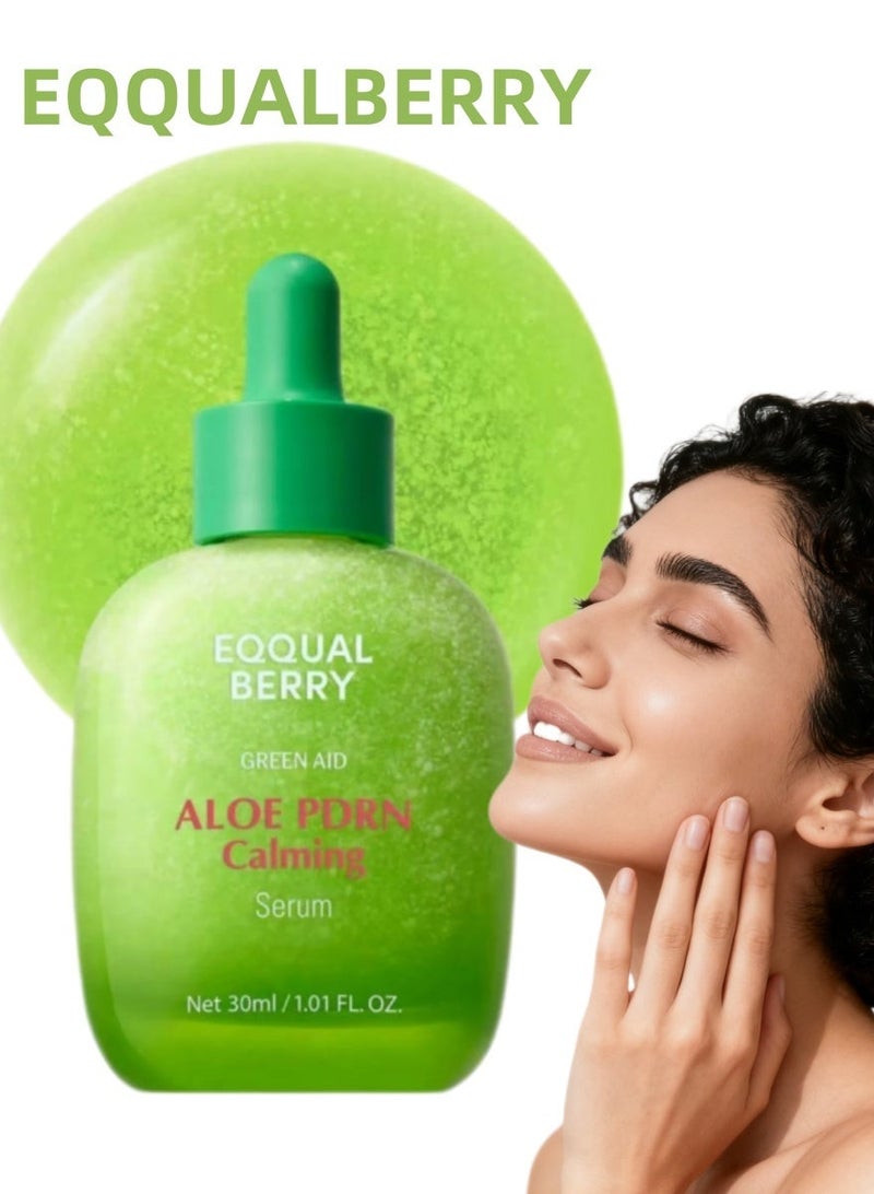 EQQUALBERRY Aloe PDRN Calming Serum 30ml - Soothe, Repair and Strengthen Sensitive Skin, Hypoallergenic, with Aloe and Centella for Intense Calming and Barrier Repair - Image 1