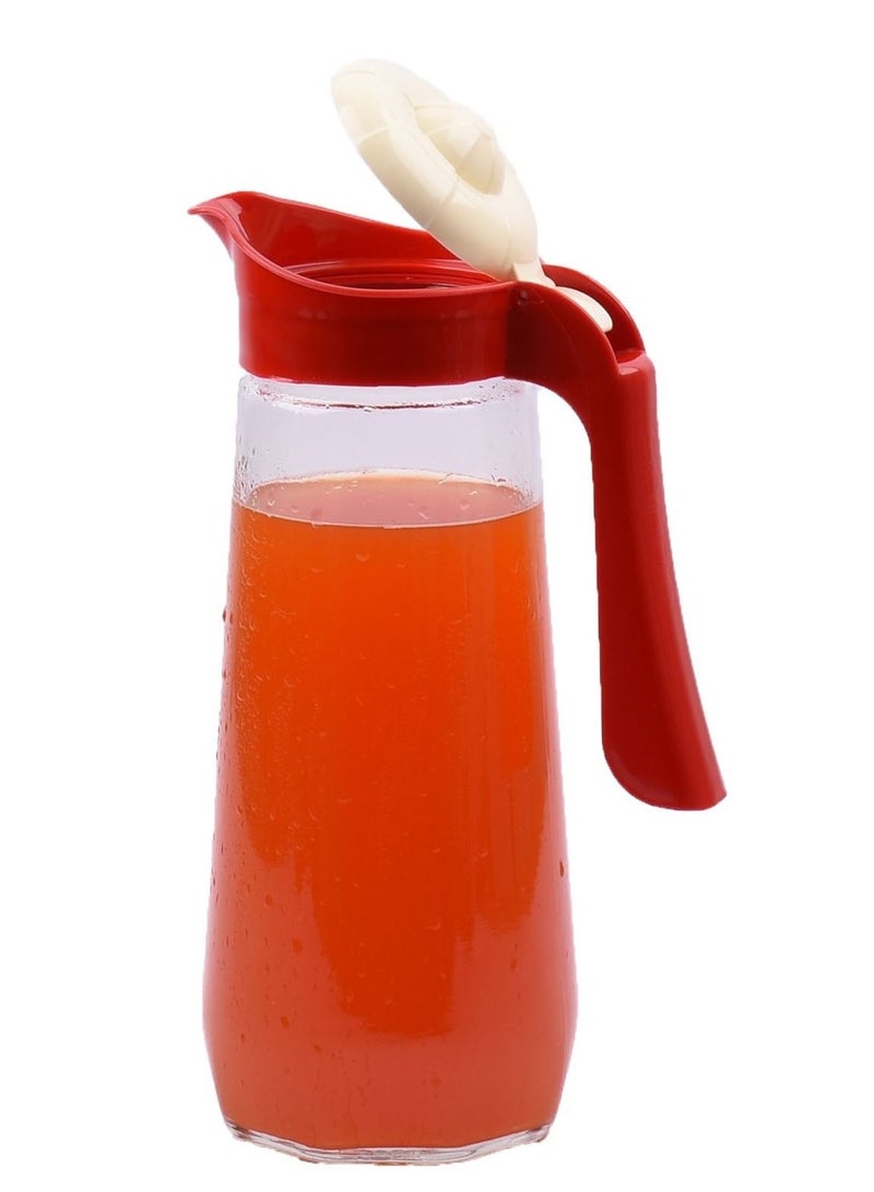 2-Piece Drinking Water Jug Clear/Red 1500ml - Image 2