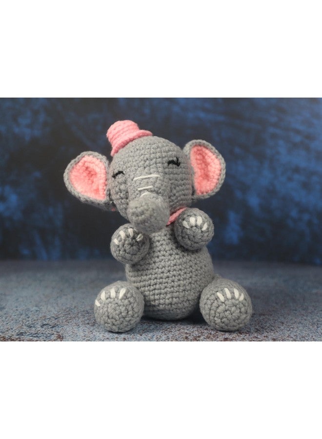 سوترا لعبة فيل كروشيه يدوية الصنع من Sutra Cute | هدية للأطفال، لعبة حيوانية على شكل فيل من الغابة للأطفال | فيل لطيف مصنوع من الصوف المحبوك | ألعاب ناعمة مقاس 5.5 × 5 بوصة للأطفال البنات والأولاد - Image 1