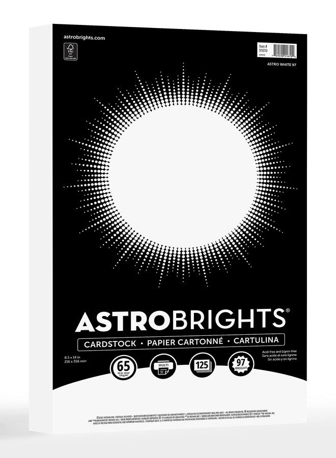 Astrobrights® Card Stock, Astro White, Legal (8.5" x 14"), 65 Lb, Pack Of 125