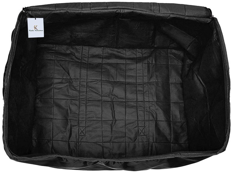 Kuber Industries Parachute 3 Pieces Big Underbed Moisture Proof Storage Bag with Zippered Closure and Handle Black CTKTC6336 - Image 5