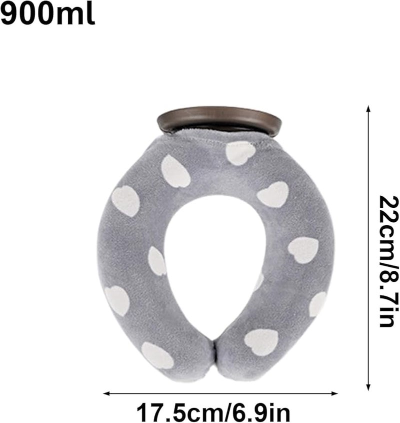 Gray Love Heart U Shaped Hot Cold Pack Neck Shoulder Heating Bag Portable Thermal Remedy - Image 3