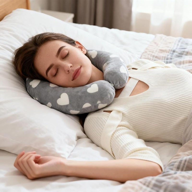 Gray Love Heart U Shaped Hot Cold Pack Neck Shoulder Heating Bag Portable Thermal Remedy - Image 4