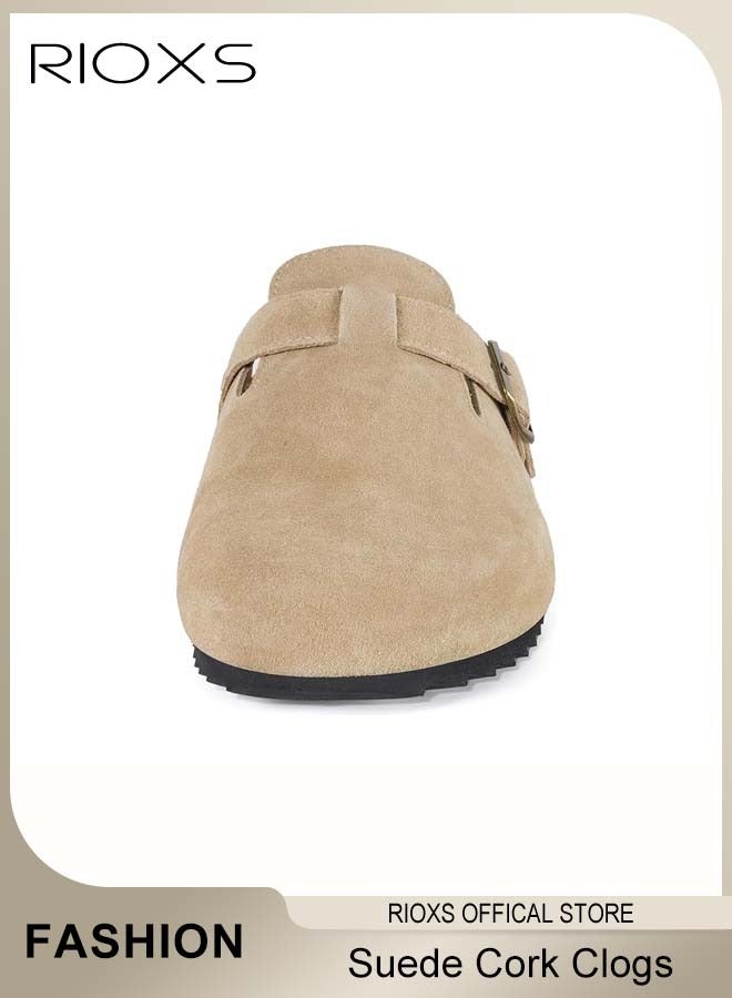 ريوكس ملابس جلدية للجنسين، ملابس جلدية من نوع بريميوم جلدية صنادل للرجال النساء، ثعالب مسطحة مضادة للانزلاقات، أحذية كلاسيكية مزلقة على أخمص القدم مغلقة، أقفال مع دعم قوس وبكرة قابلة للتعديل، أقفال غير رسمية للأنشطة الداخلية في الهواء الطلق، ثعالب جلد بني، أقفال مناسبة للعمل و مخرجات عطلة نهاية الأسبوع - Image 4