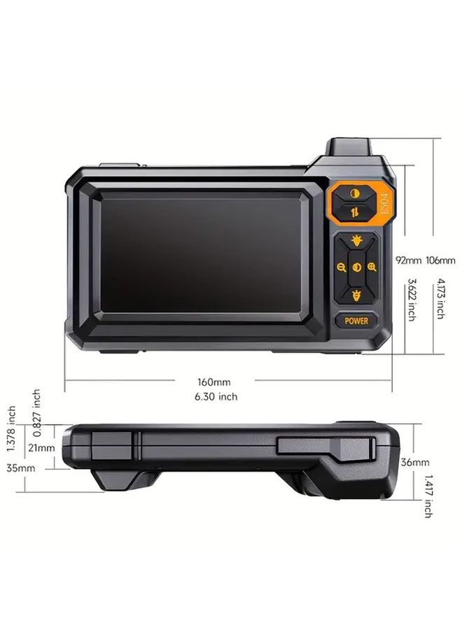 Hd 8mm Inspection Camera 4 3 Ips Screen With Snake Shaped Adjustable Cable Battery 5m 16 4ft Cable Length Ip67 Waterproof For Outdoor Work Pipeline Machine Inspection Robust Construction - Image 2
