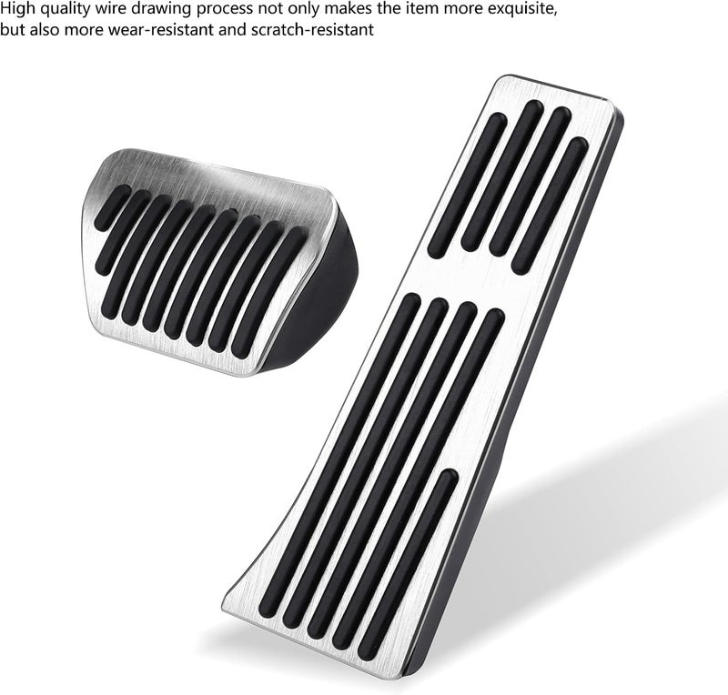 Thenice دواسات الأقدام المصنوعة من الألمنيوم المضادة للانزلاق من Thenice لسيارات BMW 3 4 5 7 Series X3 X4 X5 X6 X7 - فضي - Image 5