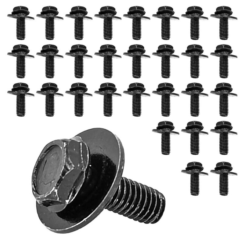 71315122382A 30x M6 Bolts 10 x 17mm Loose Washer Hex Head SEMS Body Bolts Transmission Pan Bolts Oil Pan Bolts with 18mm Washer Replaces OEM 11508930 M6 Screws for Toyota Subaru Dodge  More