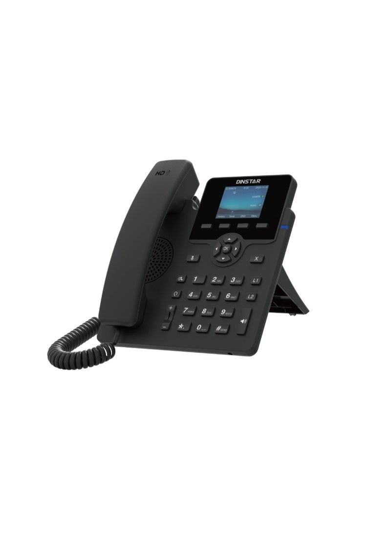 Dinstar C62UP Color IP Phone, HD SIP Desk Phone, 2.4″ Color TFT LCD Display, PoE Support, Dual Gigabit LAN, Programmable Function Keys - Image 2