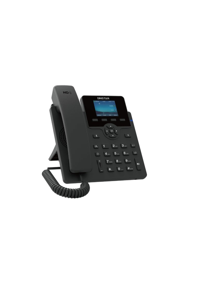 Dinstar C62UP Color IP Phone, HD SIP Desk Phone, 2.4″ Color TFT LCD Display, PoE Support, Dual Gigabit LAN, Programmable Function Keys - Image 1