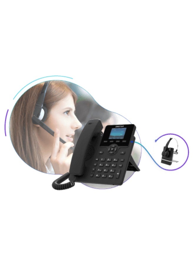 Dinstar C62UP Color IP Phone, HD SIP Desk Phone, 2.4″ Color TFT LCD Display, PoE Support, Dual Gigabit LAN, Programmable Function Keys - Image 4