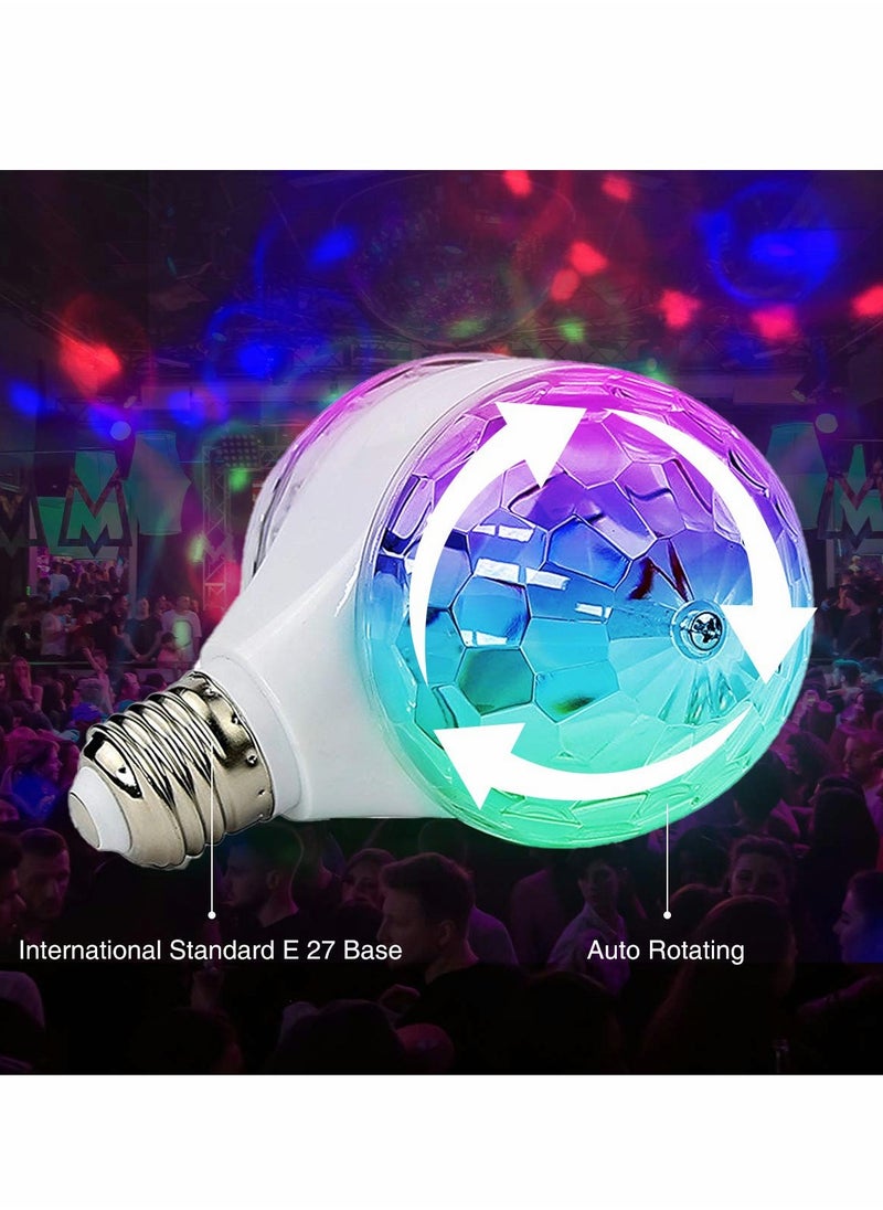 Excefore - Disco Ball Light Strobe Lights for Parties 6W E27 RGB Multicolor Led Party DJ Stage Bulb Decor Holiday Birthday Disco Club Party - Image 1