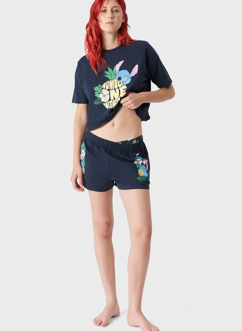 UNDIZ Printed Round Neck T-Shirt