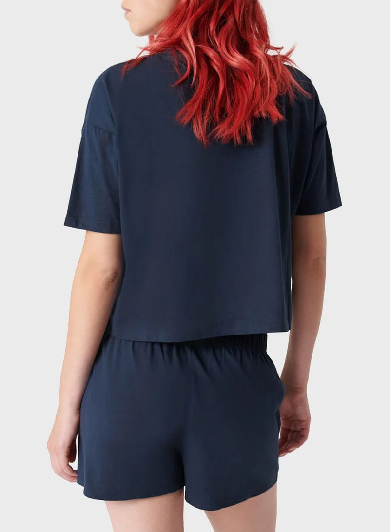 UNDIZ Printed Round Neck T-Shirt