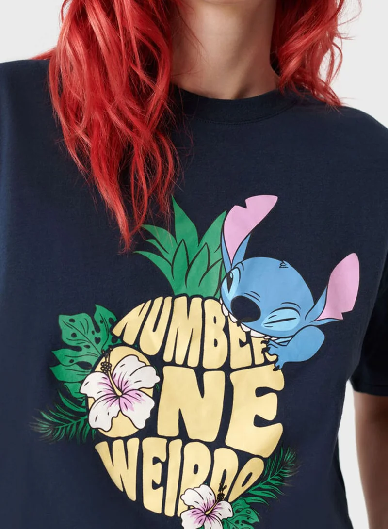 UNDIZ Printed Round Neck T-Shirt