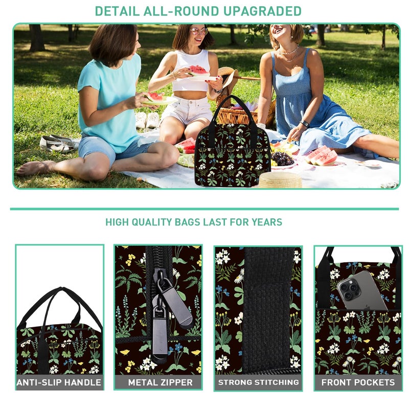 VLM Lunch Bag,Lunch Box for Women Men,Reusable Insulated Lunch Tote,Small Leakproof Cute Lunch Cooler with High Capacity for Work,Picnic,Camping - Image 3
