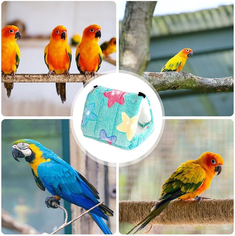 Skyy Blue Cozy Bird Nest House Winter Fuzzy Parrot Hut Hammock for Small Pets - Image 5