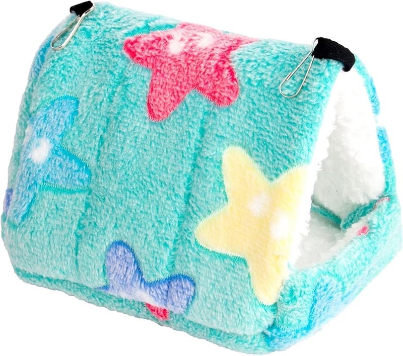 Skyy Blue Cozy Bird Nest House Winter Fuzzy Parrot Hut Hammock for Small Pets - Image 1